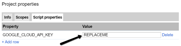 Google Sheets Script Properties