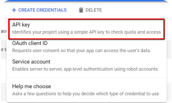 Generate a Google Cloud API key