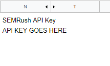 SEMRush API key Google Sheets