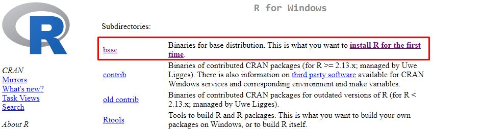 Install R from Base