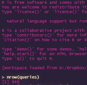 nrow() command in R