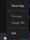 Quit Claude Desktop from system tray