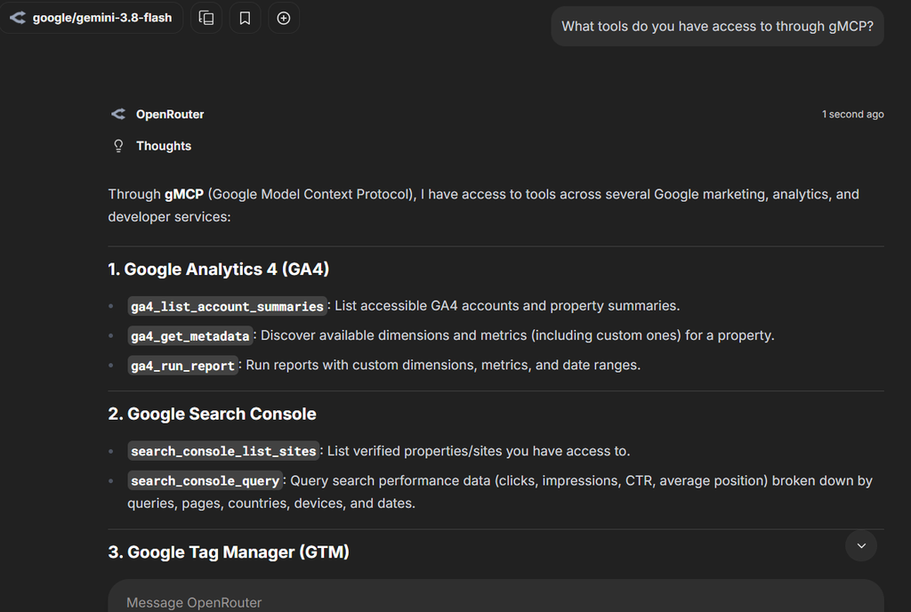 Checking LibreChat's tools in gMCP