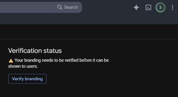 Branding verification warning