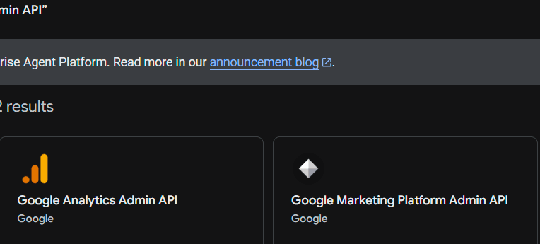 Google Analytics API enablement